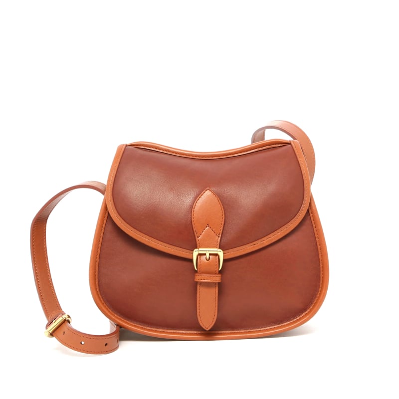 Rider Shoulder Bag - Russet/Cognac - Tumbled Leather in 