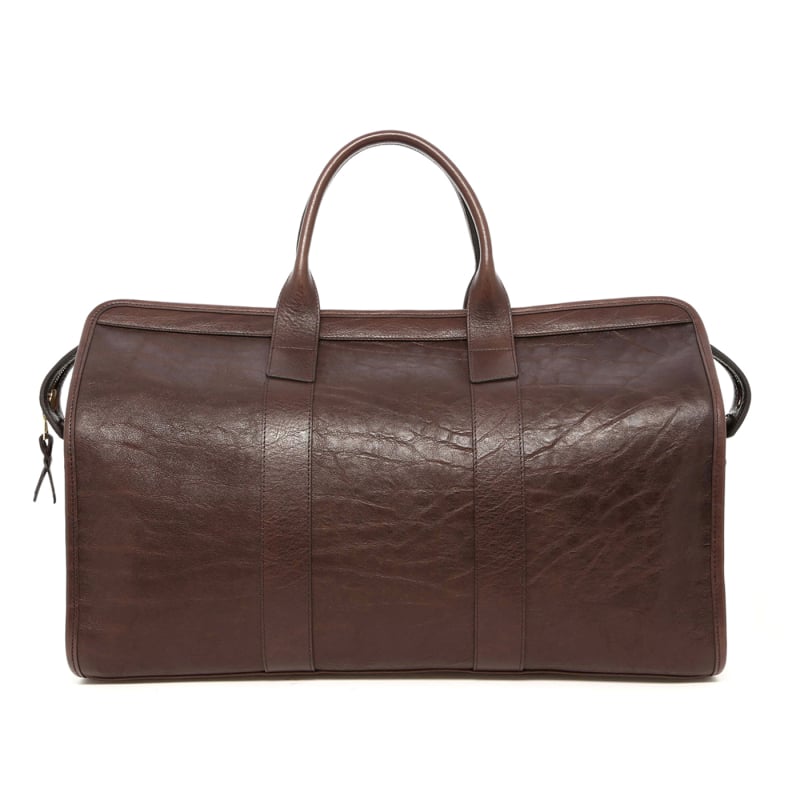 Signature Travel Duffle - Dark Pinecone - Sporadic Shrunken Leather - Linen Tweed in 