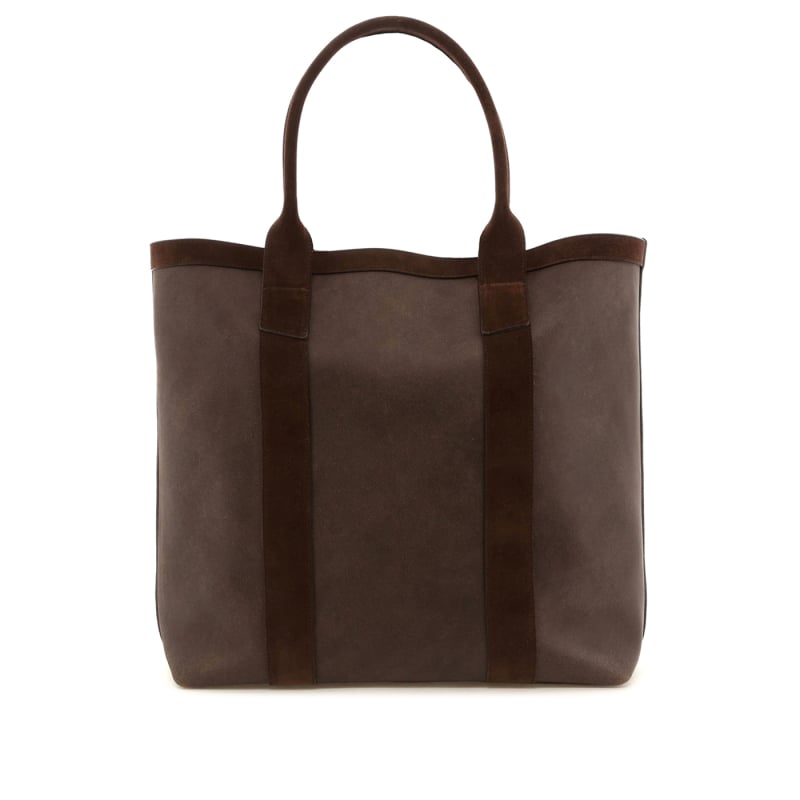 Tall Tote - Brown Reverse Suede - Suede Lined in 