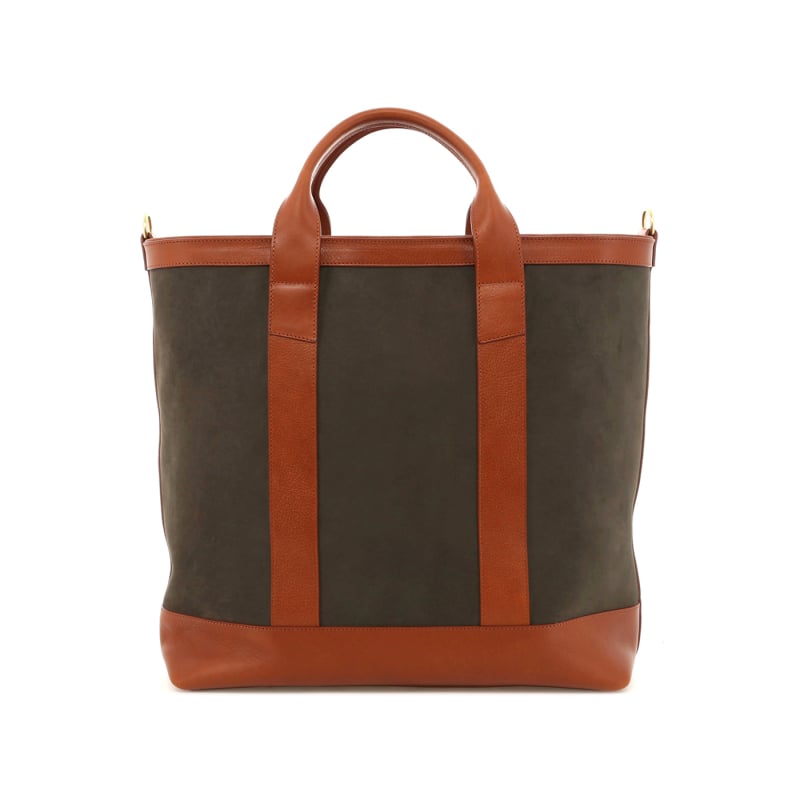 Tall Tote - Climbing Ivy/Cognac - Nubuck/Tumbled - Zipper Closure - 4