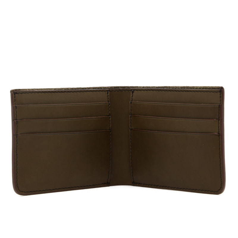 Bifold Wallet - Olive /Brown Edges - Harness Leather  in 
