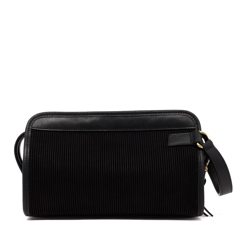 Small Travel Kit - Black - Corduroy Suede in 