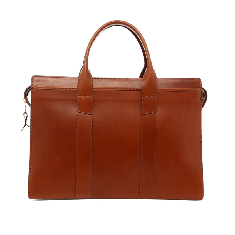 Double Zip-Top - Roasted Peacan - Belting Leather in 