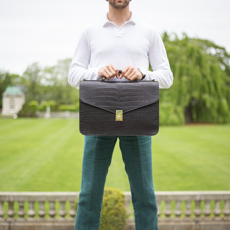 Alligator Lock Briefcase  in american alligator
