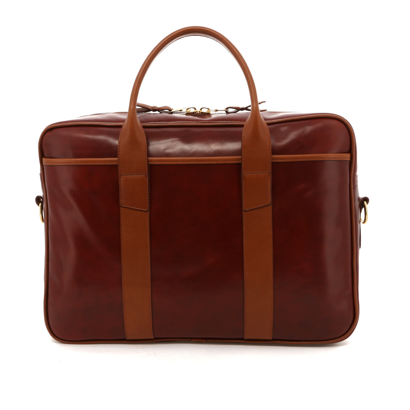Commuter Briefcase - Apple Spice Calf / Cognac Trim in 