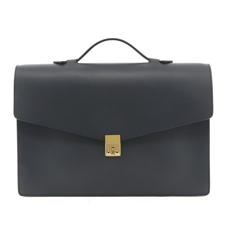 Port Brief - Battleship Grey - Belting Leather in 