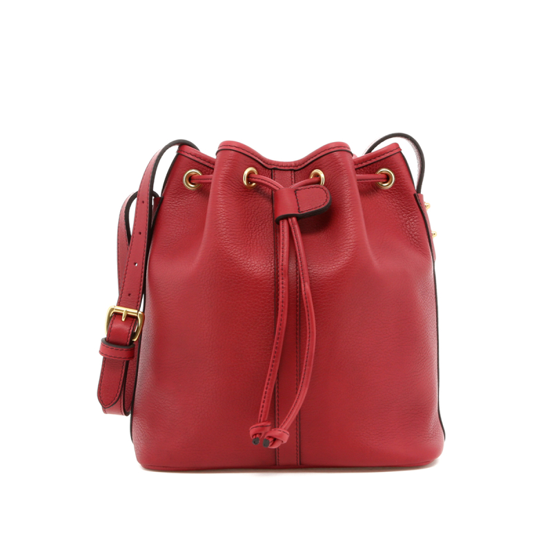 Bucket Bag - Berry - Black Interior - Tumbled in 