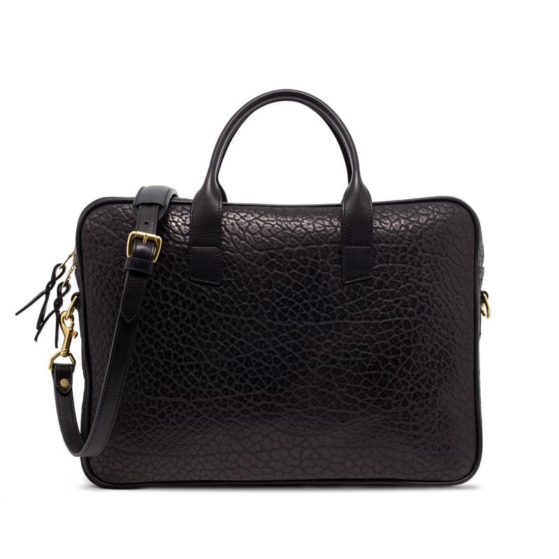 Computer Briefcase in shrunken grain leather