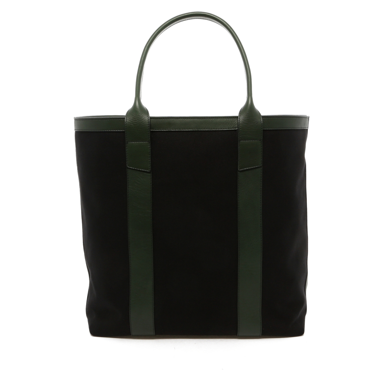 Tall Tote - Black Canvas / Green Trim - 18 oz Canvas' in 