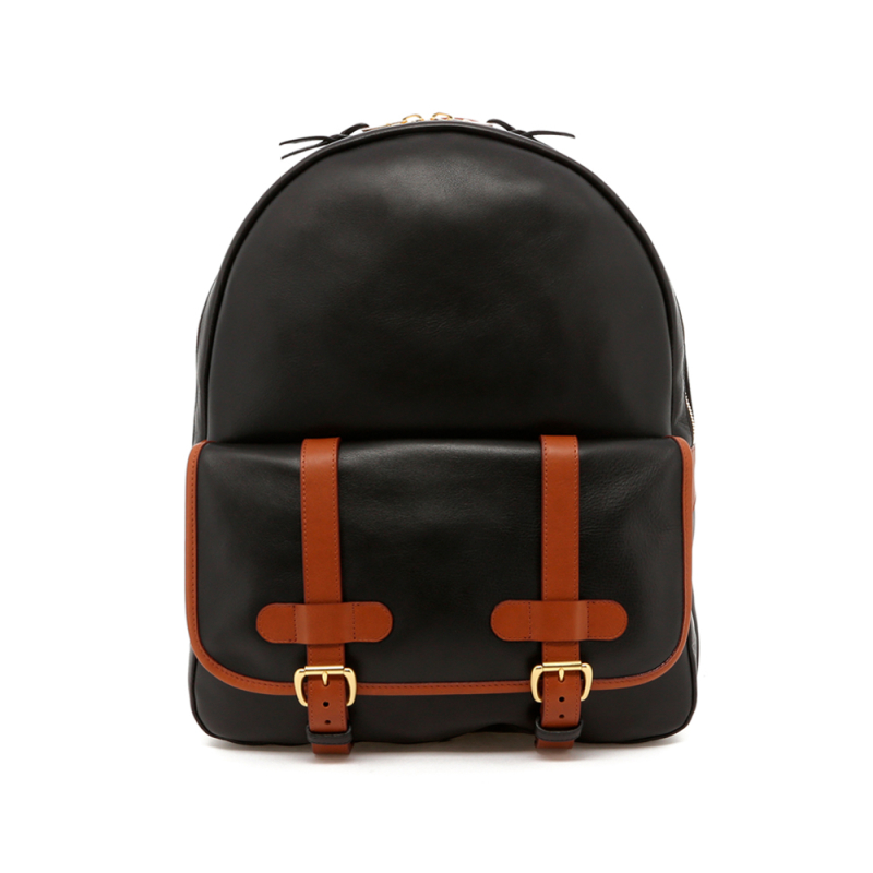 Hampton Backpack - Black/Cognac Trim - Unlined in 
