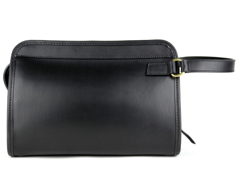 Large Travel Kit Belting-Black in harness belting leather