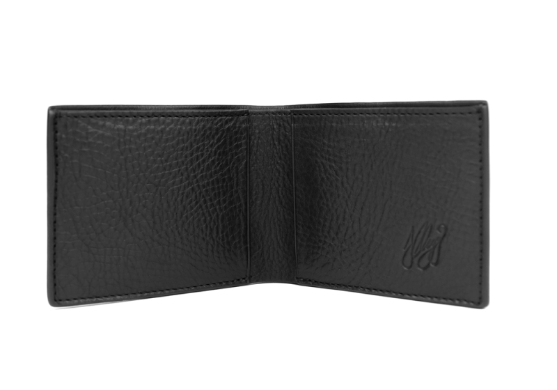 The Slim Wallet -Black in smooth tumbled leather