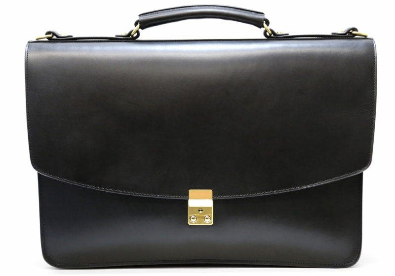 The Wall Street -Black in harness belting leather