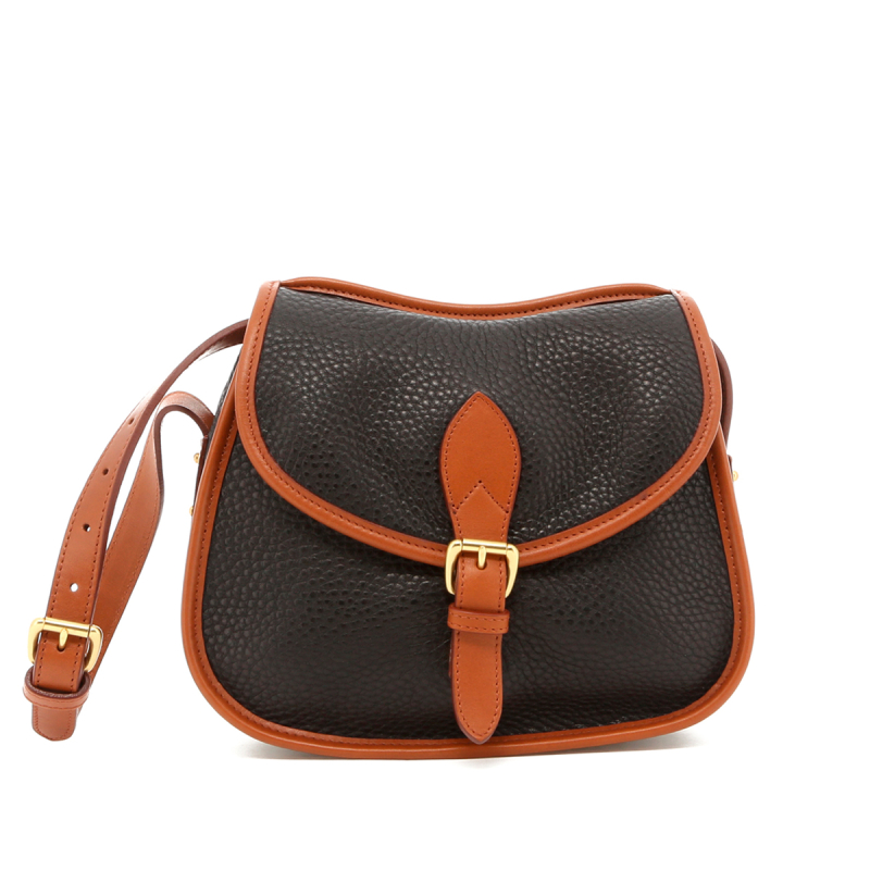 Rider Bag - Black/Cognac Trim - Pebbled Leather in 