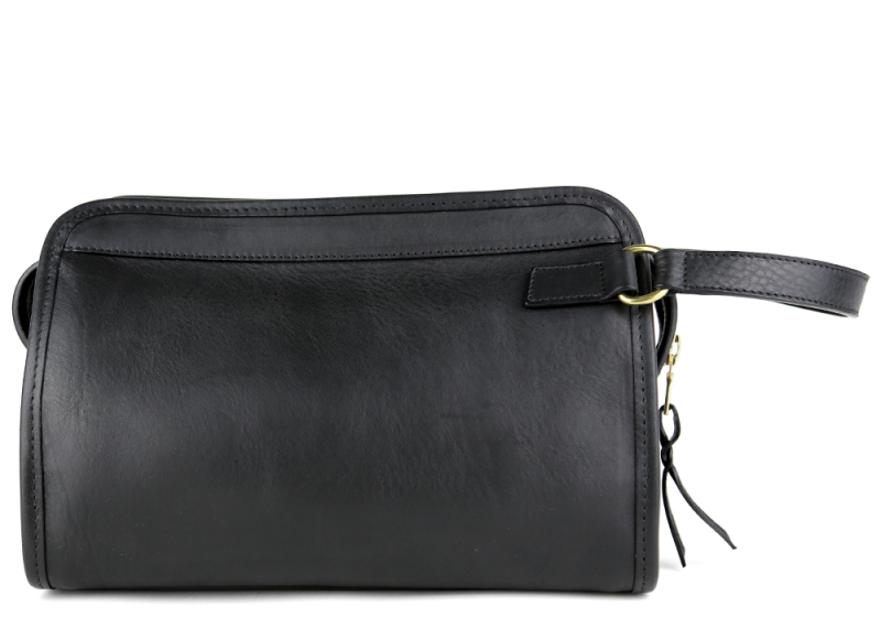 Travel Kit - Small -Black in smooth tumbled leather