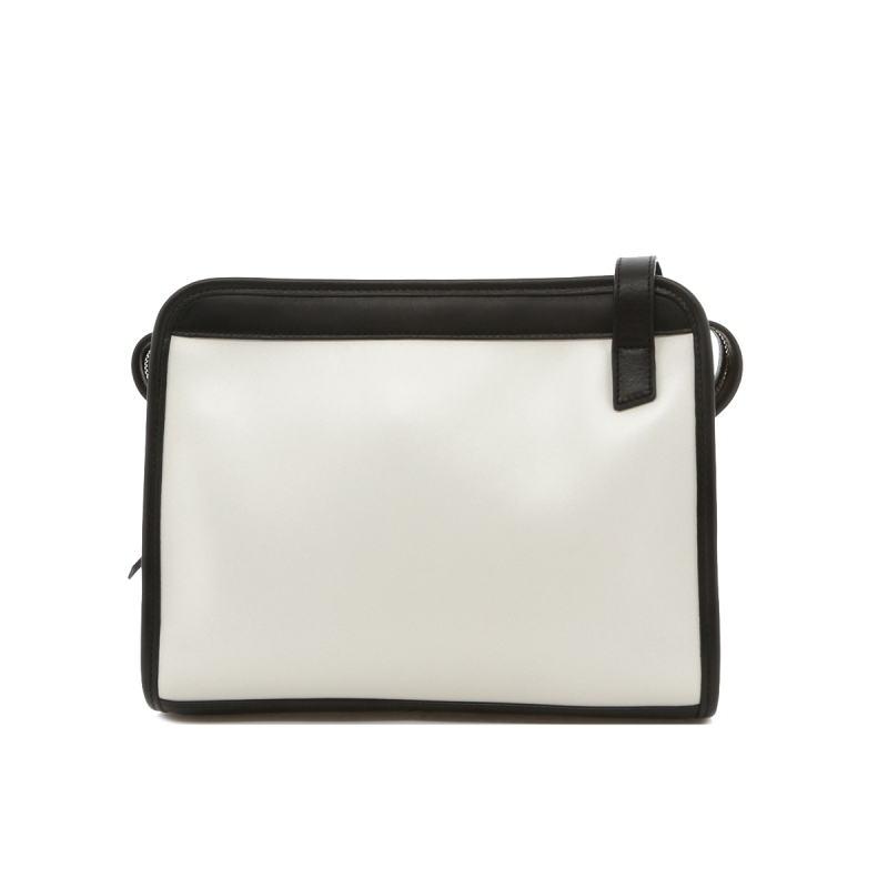 Blazer Bag - White/Black - Blue Interior - Calf in 