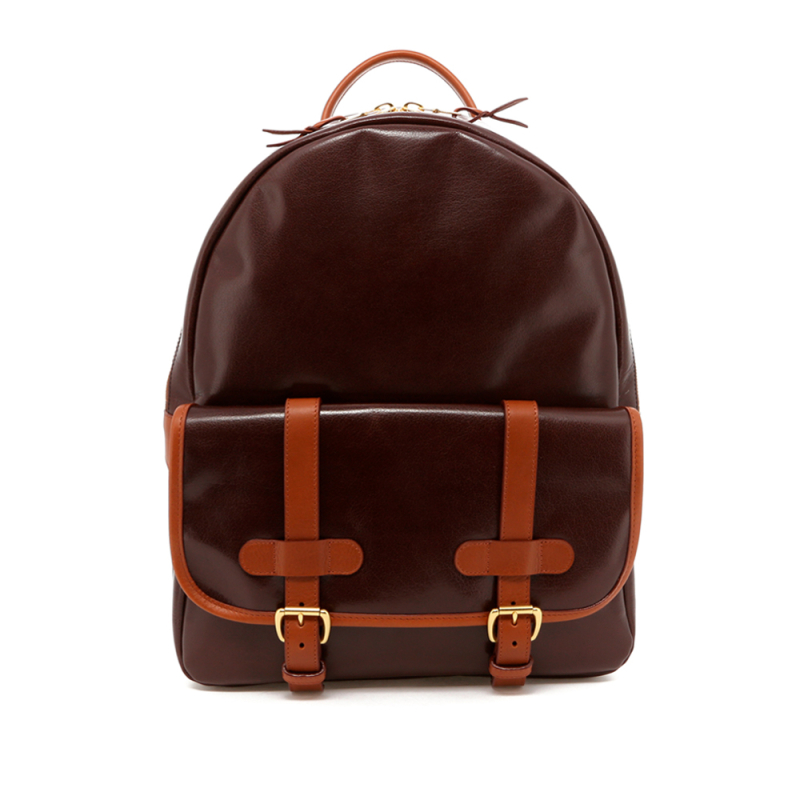 Hampton Backpack - Brown Goatskin / Cognac Trim in 