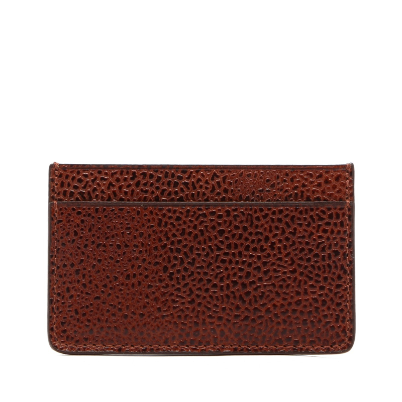Mini Card Wallet - Dark Chestnut - Scotch Grain Leather  in 