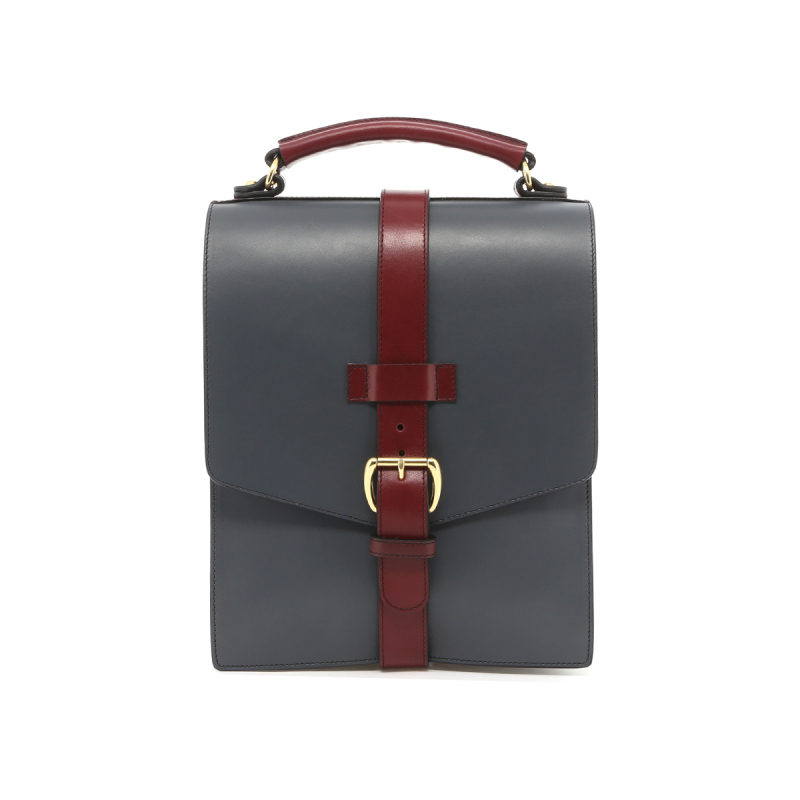 Buckle Messenger - Battleship Grey/Maroon Trim in 