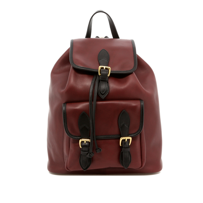 Classic Backpack - Burgundy/Black - Tumbled in 