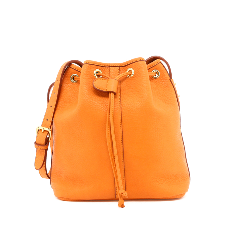 Bucket Bag - Camel/Aqua Interior - Tumbled in 