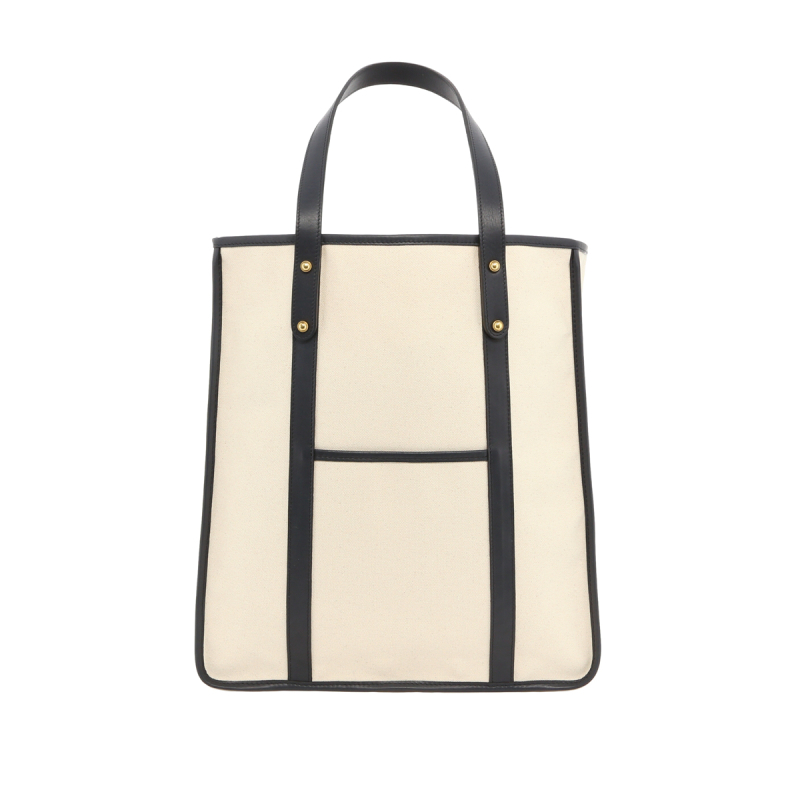 The Market Tote -Natural/Navy in canvas