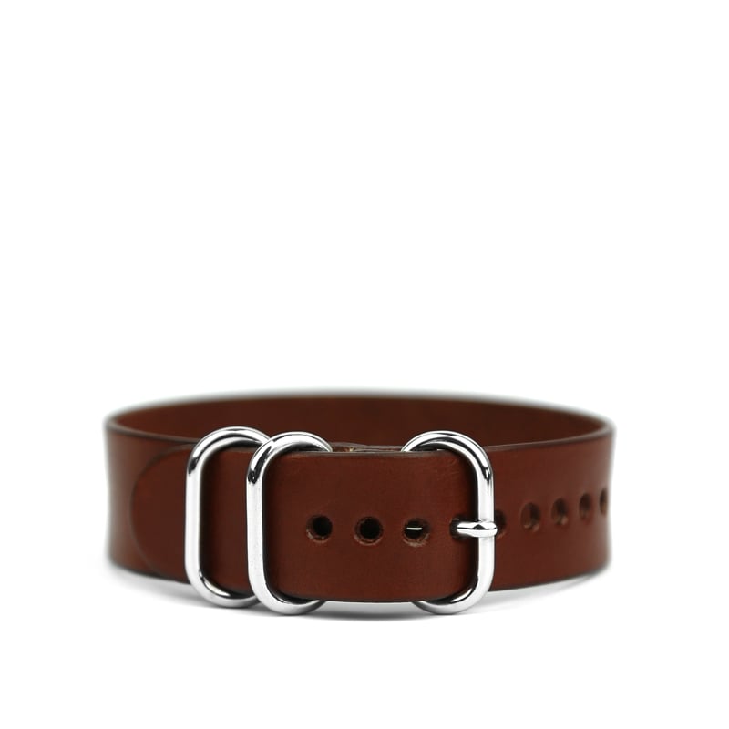 18mm Leather Watch Strap in harness belting leather