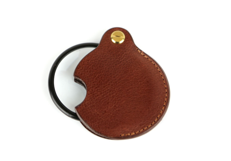Pocket Magnifying Glass-Chestnut in smooth tumbled leather