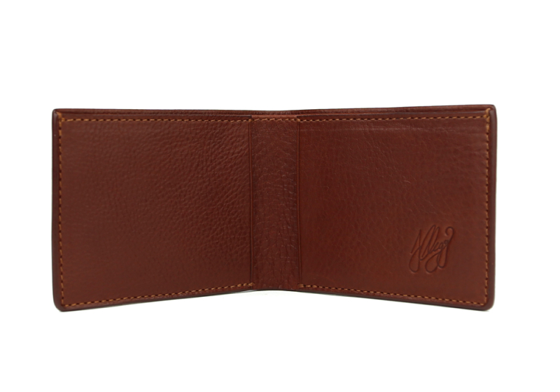 The Slim Wallet -Chestnut in smooth tumbled leather