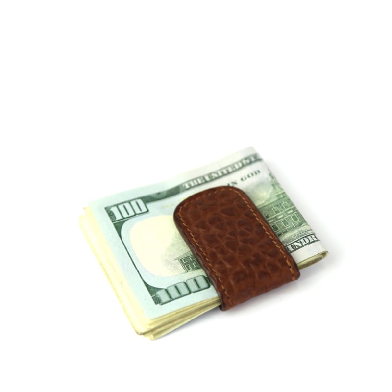Money Clip in shrunken grain leather