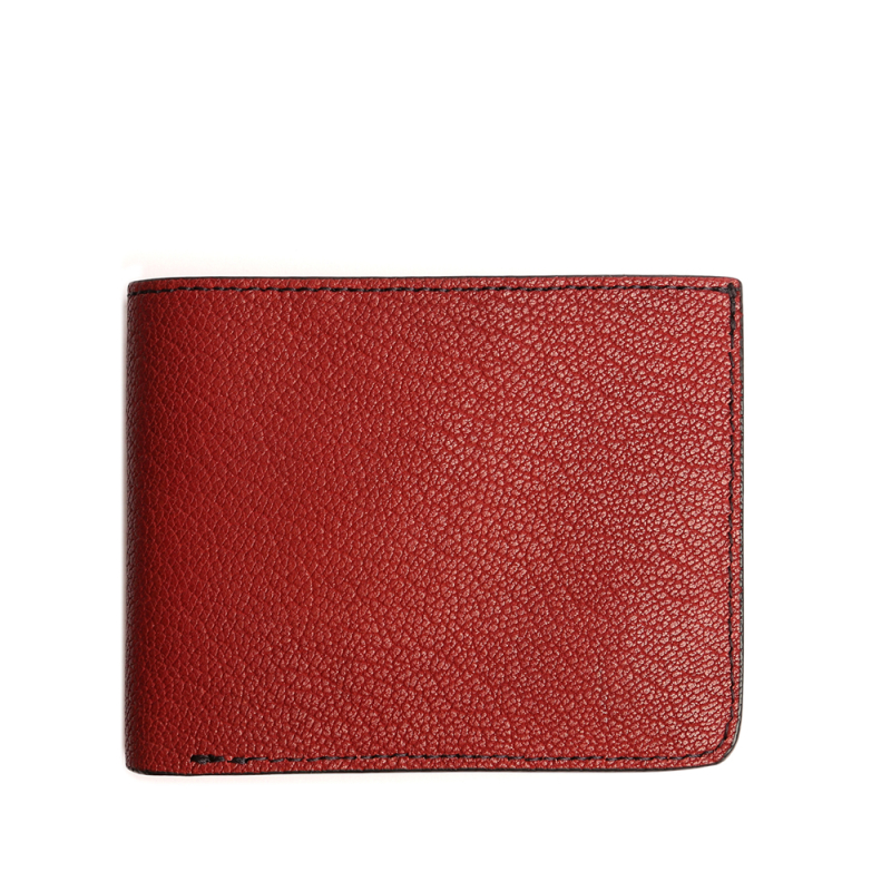 Bifold Wallet-Berry in goat skin