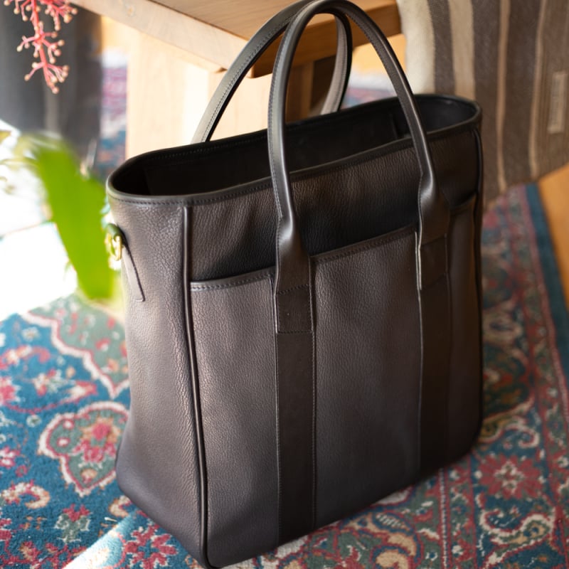 Chèvre Commuter Tote  in goat skin