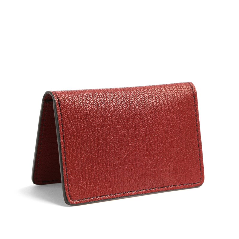 Folding Card Case-Berry in goat skin