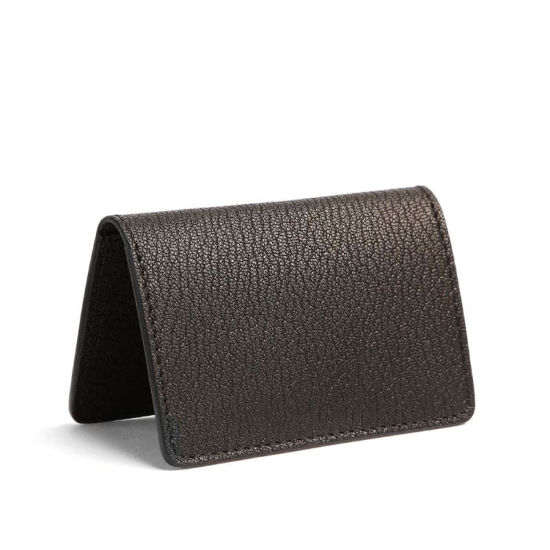 Folding Card Case-Black in goat skin