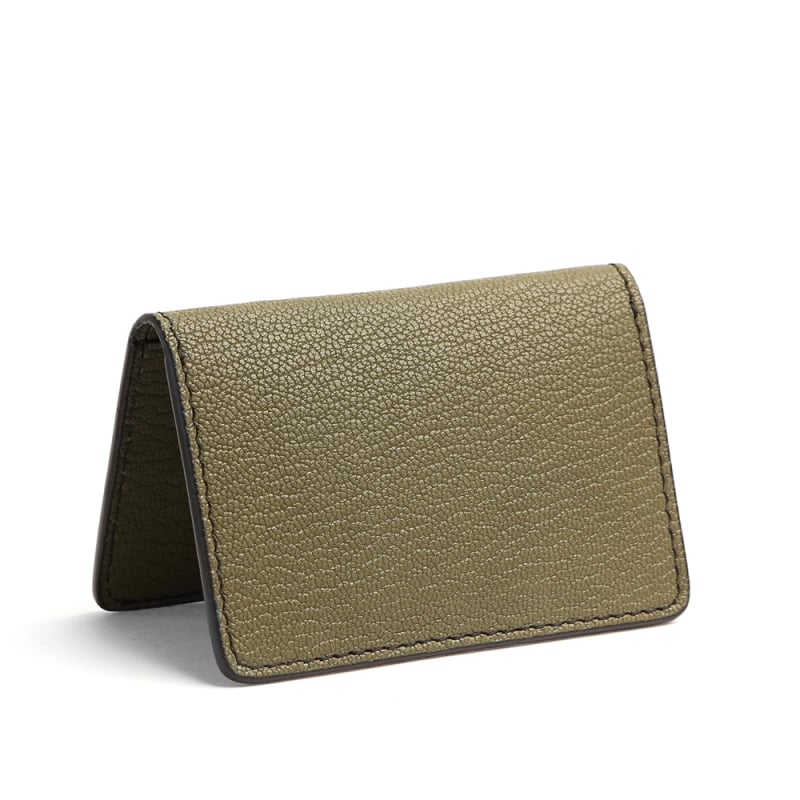 Folding Card Case-Mint in goat skin