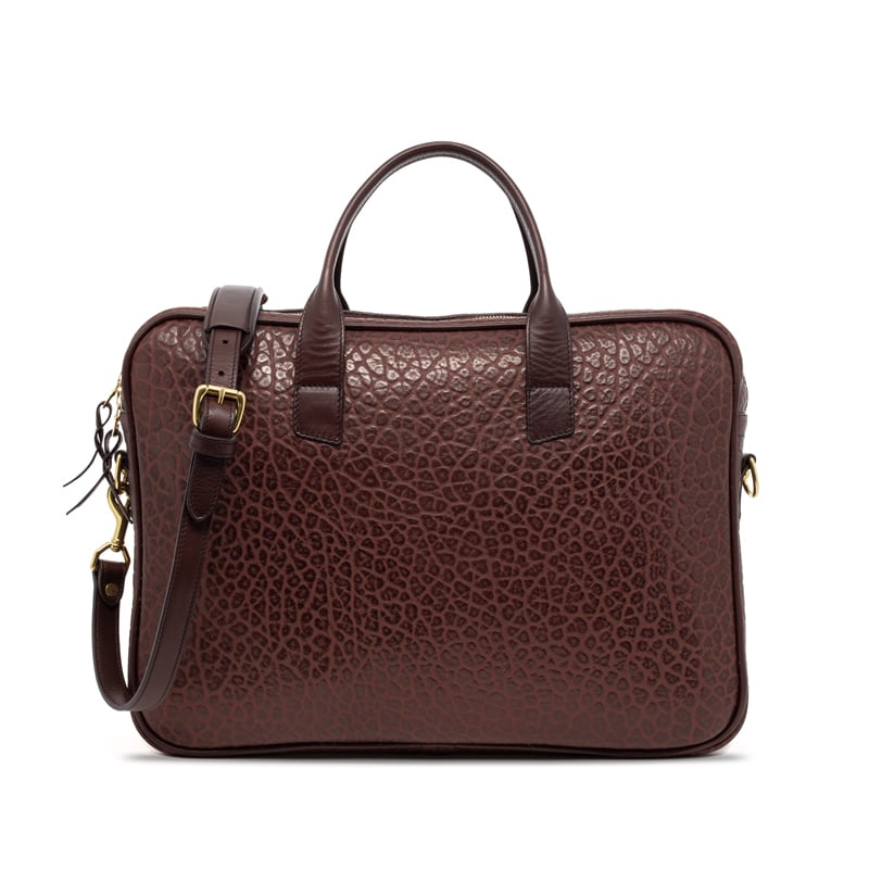 Computer Briefcase Shrunken-Chocolate in shrunken grain leather