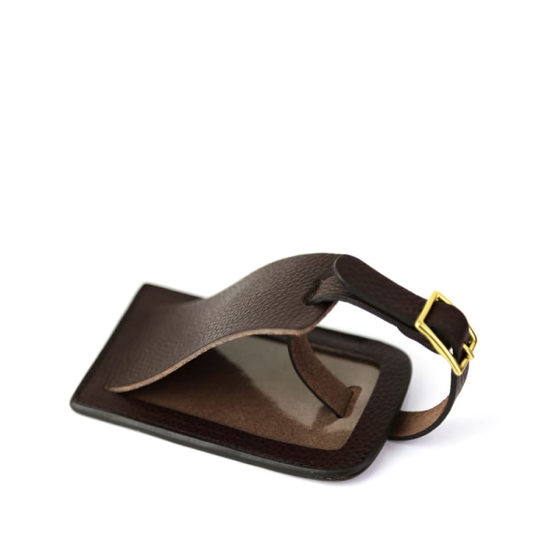 Luggage ID Tag in smooth tumbled leather