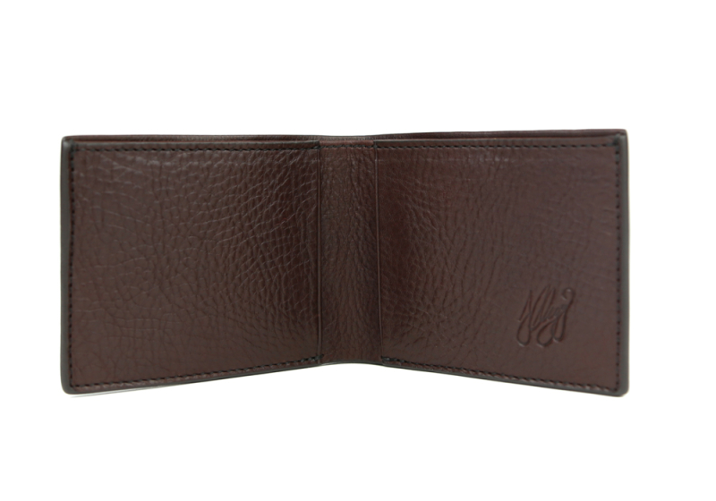 The Slim Wallet -Chocolate in smooth tumbled leather