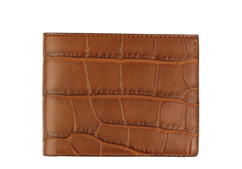 American Alligator Bifold Wallet-Cigar in american alligator