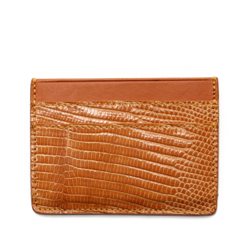 Double Card Wallet - Tan Lizard in 