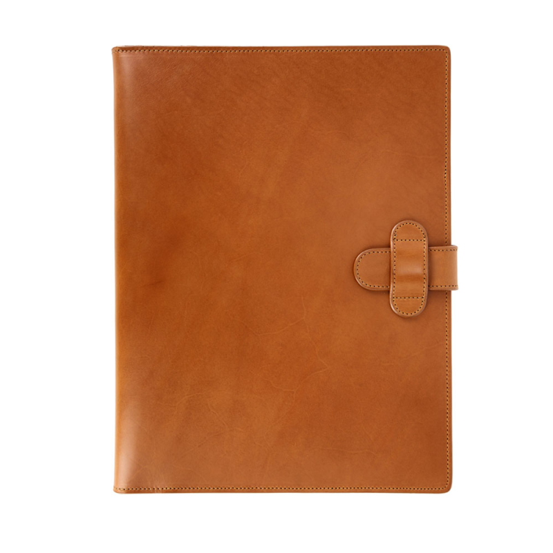 LETTER PAD HOLDER-Cognac in harness belting leather