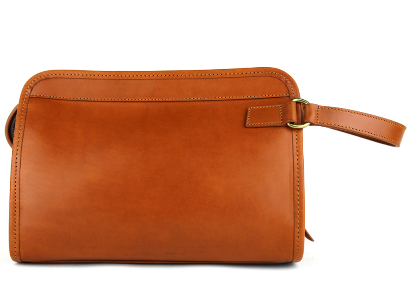 Large Travel Kit Belting-Cognac in harness belting leather