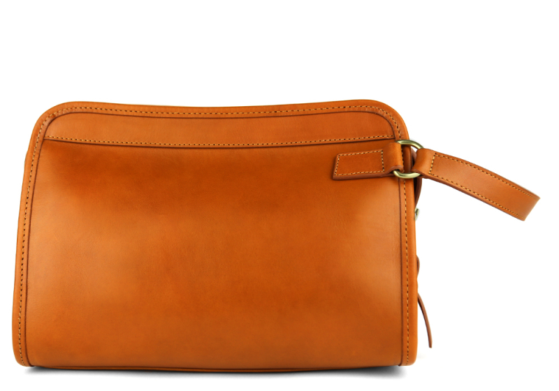 Travel Kit - Large-Cognac in smooth tumbled leather