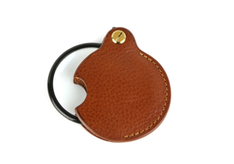 Pocket Magnifying Glass-Cognac in smooth tumbled leather