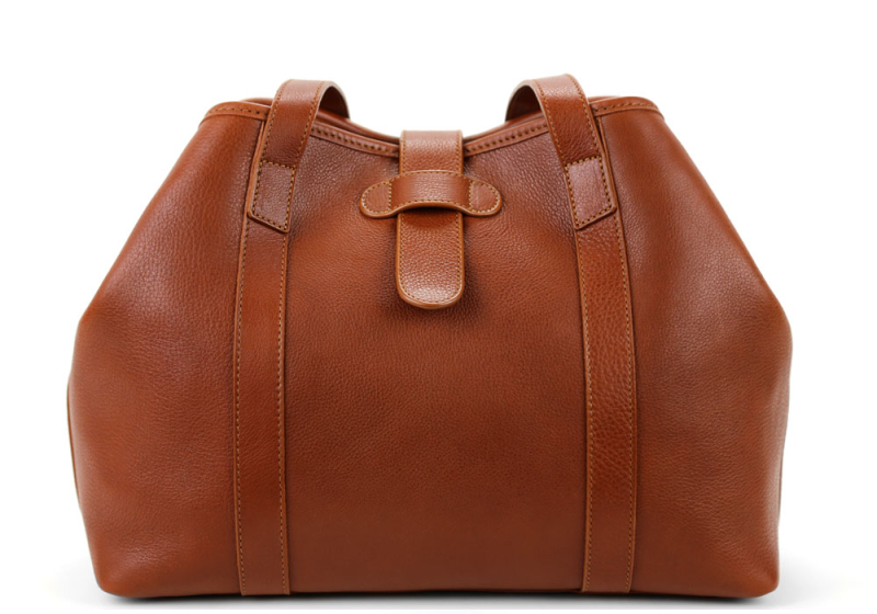 Small Handbag Tote -Cognac in smooth tumbled leather
