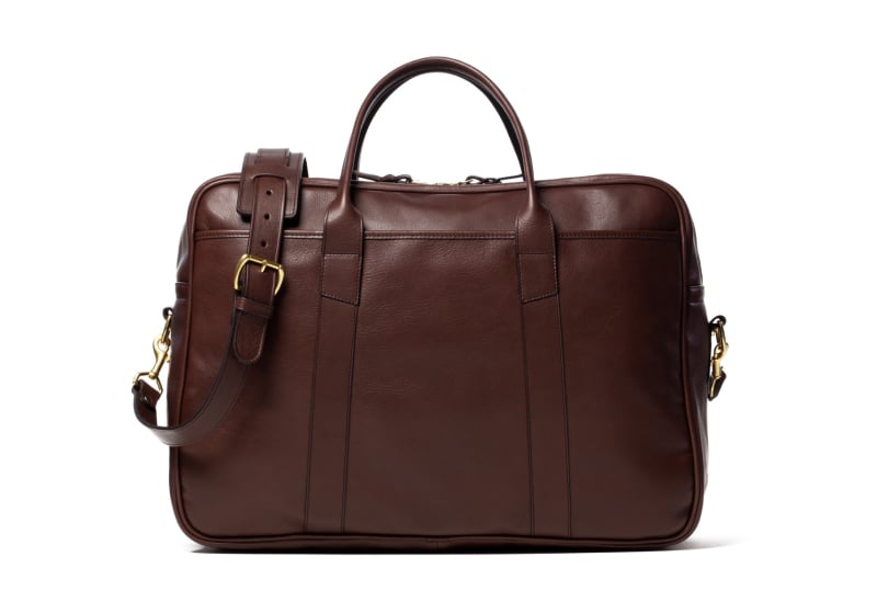 Commuter Duffle-Chocolate in smooth tumbled leather