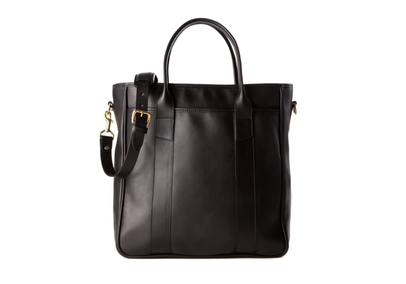 Commuter Tote-Black in smooth tumbled leather