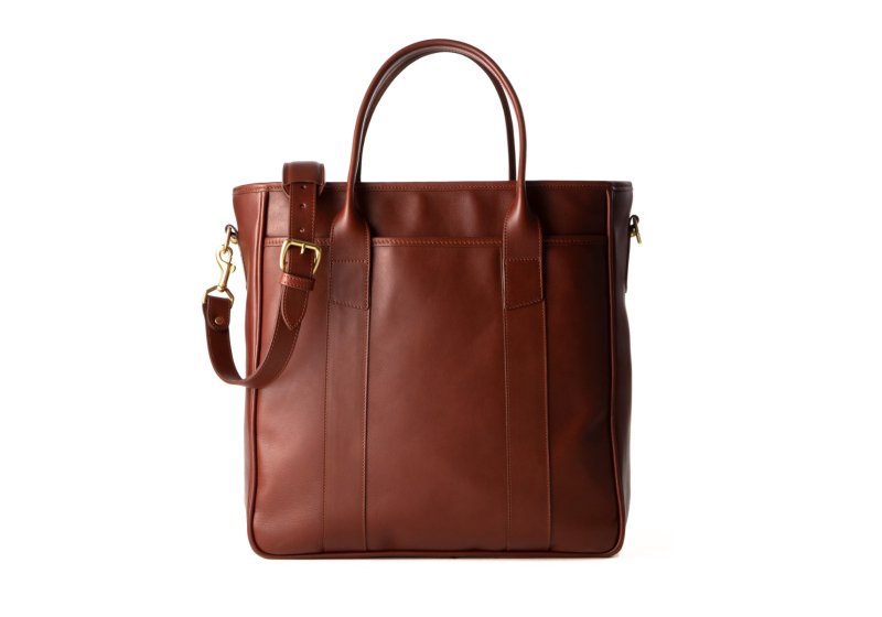 Commuter Tote-Chestnut in smooth tumbled leather