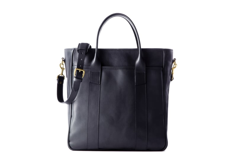 Commuter Tote-Navy in smooth tumbled leather