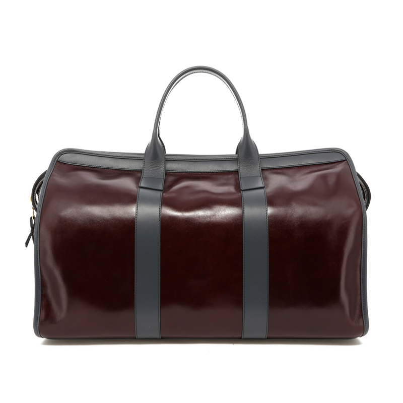 Signature Travel Duffle - Dark Maroon/Battleship Grey - Glossy Tumbled in 
